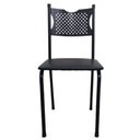 Ver imagem 4 de Kit 2 Cadeira para Cozinha Mc Jantar Tubular Almofadada Medcombo Preto Estrutura Preta com Assento P