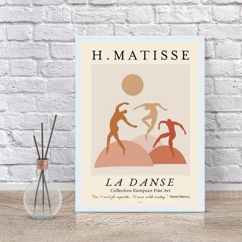 Quadro Poster Matisse Minimalista dança 45x34cm:madeira Preta