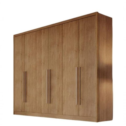 Guarda Roupa Casal Vertice New 6 Portas de Bater 6 Gavetas MDF Cumaru Móveis Novo Horizonte