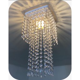 Lustre Pendente Luminária Cristal acrílico de ALTO BRILHO, 17x38. Reflezzo lustres e decoração. - 1