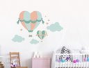 Ver imagem 1 de Adesivo De Parede Infantil Balão Coração E Nuvens Decoração