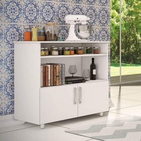 Balcão de Cozinha Multiuso 2 Portas Branco