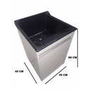 Ver imagem 3 de Balcão Lavação 100% Mdf Branco Bp com Tanque Marmorite Preto 30 L