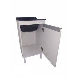 Balcão Lavação 100% Mdf Branco Bp com Tanque Marmorite Preto 30 L - 4