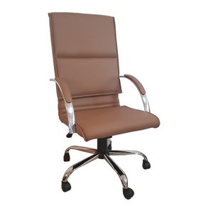 Cadeira de Escritório Giratória Presidente Boss Comprealegre Relax Cromada Caramelo 100% Nacional