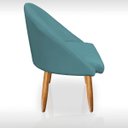 Ver imagem 7 de Kit 02 Poltrona Cadeira para Sala Orgânica Curva Redonda Confortável Reforçada Recepção Suede Azul T