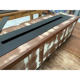 Lareira Ecológica 1,00m X 24cm com Rodinhas em 2 Opções (madeira de Demolição). - 1