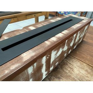 Lareira Ecológica 1,00m X 24cm com Rodinhas em 2 Opções (madeira de Demolição).