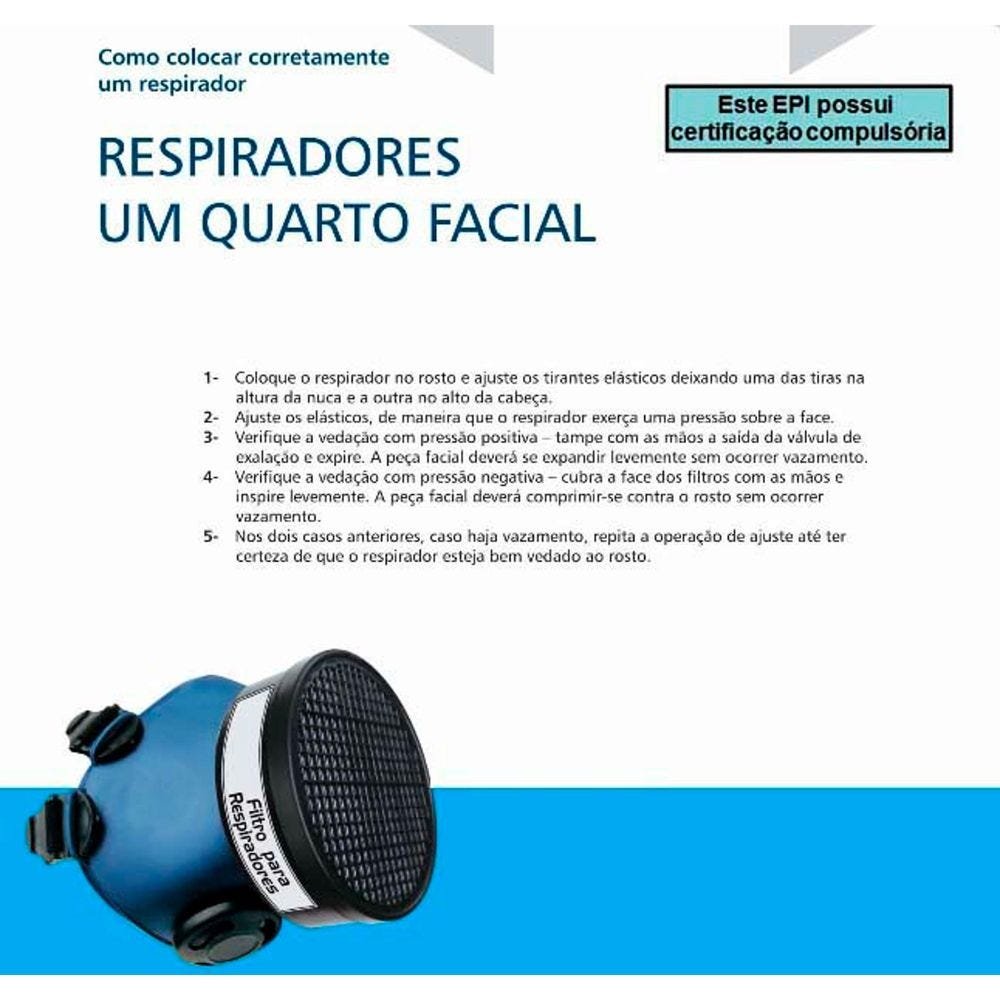Máscara 1/4 Facial com Filtro Vo/Ga Plastcor - para Cabelereira - 4