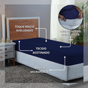 Ver imagem 6 de Roupa de Cama Solteiro 400 Fios 3 Peças Hotel Pousada Macio Acetinado:azul Marinho