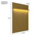 Ver imagem 6 de Conjunto Rack Painel Ripado LED Gavetas Rodízios TV 70 Pol 218cmx177cm. Cedro Off White