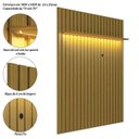 Ver mais imagens de Conjunto Rack Painel Ripado LED Gavetas Rodízios TV 70 Pol 218cmx177cm. Cedro Off White