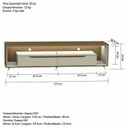 Ver imagem 5 de Conjunto Rack Painel Ripado LED Gavetas Rodízios TV 70 Pol 218cmx177cm. Cedro Off White