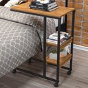 Ver imagem 1 de Mesa de Canto Fit 2 Prateleiras Preto/Canela Rústico - Art Panta