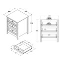 Ver imagem 3 de Mesa de Cabeceira 3 Gavetas Ditália Dm-111 Marrom