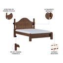 Ver imagem 3 de Cama Casal Clássica Queen 160cm Pé Madeira Eduarda Café F07 - Mpozenato