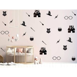 Adesivo De Parede Harry Potter Miniaturas Elementos