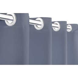 Cortina Sala ou Quarto 4,00m X 2,80m Tecido Microfibra E Voil Cinza Com Fivelas Cromadas - 3