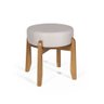 Puff Estofado Vira Mesa Redondo New Liz em Madeira Cinza Claro - Straub Web - 1