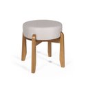 Ver imagem 1 de Puff Estofado Vira Mesa Redondo New Liz em Madeira Cinza Claro - Straub Web