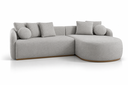 Ver imagem 1 de Sofá Malta com Chaise Fixa e Pés em Madeira:Linho Cinza/2,50