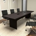 Ver imagem 4 de Mesa Reunião Escritório 2,50m x 90cm com 2 Caixas de Tomadas 100% MDF Cor:Preto