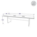 Ver imagem 2 de Mesa Reunião Escritório 2,50m x 90cm com 2 Caixas de Tomadas 100% MDF Cor:Preto