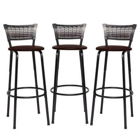 Kit 3 Banquetas Alta para Cozinha Junco Degradê Bancada Bistrô Balcão Ilhas Área Gourmet Piscina