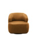 Ver imagem 5 de Kit 2 Poltronas Decorativas Charlote Sala de Estar Base Giratória em Aço Couro Caramelo Manchado G88