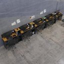 Ver imagem 2 de Conjunto de Escritório Noruega 4 Livreiro e 5 Mesas 90cm - Via Nossa - Preto e Cedro
