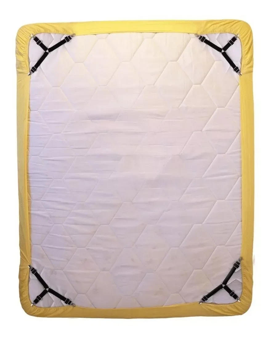 Kit 08 Peças Prendedor Elástico Segurar Lençol P/ Cama Modelo Y Preto - 3