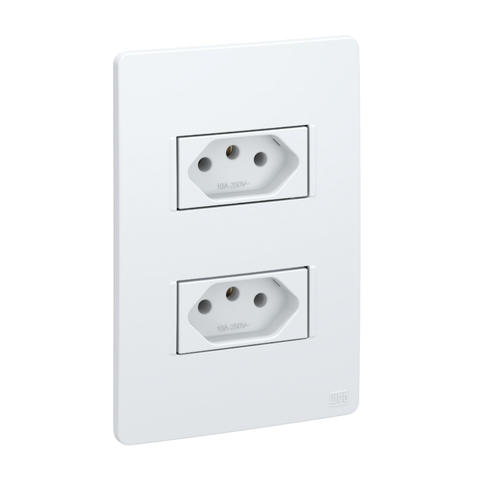 Conjunto 2 Tomadas 10a 2p+t com Placa Branco Esatta Weg