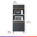 Ver imagem 3 de Armário Cozinha para Forno e Microondas Itália 80 cm MDP Preto Texturizado 0453 - Prime