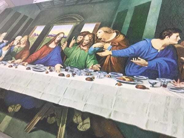 Quadro Santa Ceia Vintage Jesus Cristo 100x50cm Tela Canvas - 5