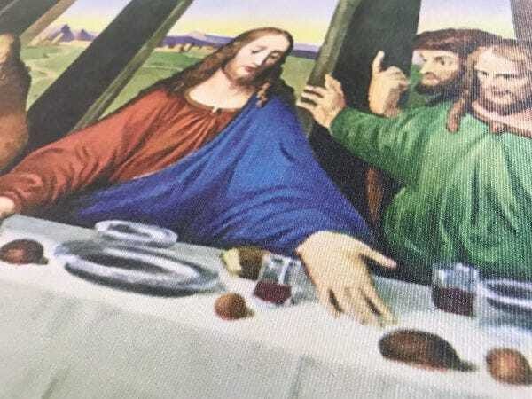 Quadro Santa Ceia Vintage Jesus Cristo 100x50cm Tela Canvas - 6