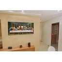 Ver imagem 2 de Quadro Santa Ceia Vintage Jesus Cristo 100x50cm Tela Canvas