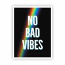 Ver imagem 1 de Quadro Tumblr Frase No Bad Vibes e Arco-íris Moldura Branca