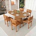 Ver imagem 3 de Kit 05 Cadeiras para Sala de Jantar Cozinha Living Estofada Dara L02 Couríssimo Whisky - Lyam Decor