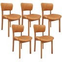 Ver imagem 1 de Kit 05 Cadeiras para Sala de Jantar Cozinha Living Estofada Dara L02 Couríssimo Whisky - Lyam Decor