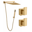 Ver imagem 1 de Kit Ducha Quadrada 20X20 Slim Desviador + 2 Acabamento para Registro Base Deca de 1/2 ou 3/4 Dourado