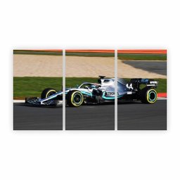 Quadro F1 Formula 1 Lewis Hamilton Mercedes Benz tela Canvas - 1