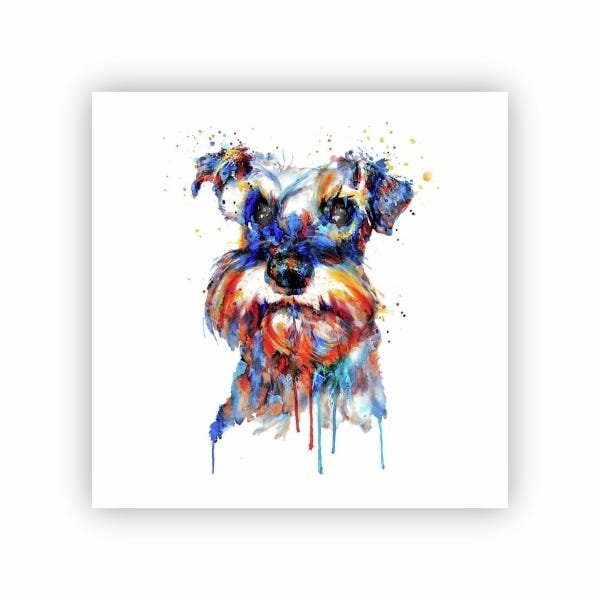 Quadro Schnauzer Dog Art Cachorro Cão Canvas 60x60cm