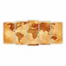 Quadro Mapa Mundi Decorativo Tons Terrosos em Canvas 155x65 - 1