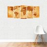 Quadro Mapa Mundi Decorativo Tons Terrosos em Canvas 155x65 - 2