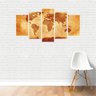 Quadro Mapa Tons Terrosos Mundi Decorativo em Canvas 155x80 - 2