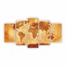 Quadro Mapa Tons Terrosos Mundi Decorativo em Canvas 155x80 - 1