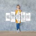 Ver imagem 3 de Quadro Mapa Tons Terrosos Mundi Decorativo em Canvas 155x80