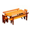 Conjunto Mesa Rústica 2m 2 Bancos e 2 Cadeiras Madeira Maciça Eucalipto - 2