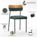 Ver imagem 7 de Kit 04 Cadeira Decorativa Estofada para Sala de Jantar Melina L02 Linho Verde Couríssimo Whisky -