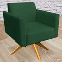 Ver imagem 2 de Kit 02 Poltronas Decorativas Isabella Base Giratória Madeira Suede Verde - Gran Belo